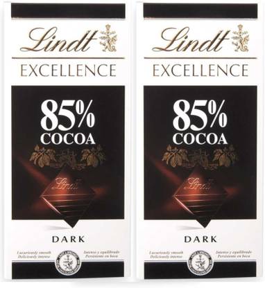 LINDT Excellence 85% Cocoa 100g Bar (Pack of 2) Bars
