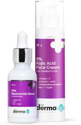 The Derma Co Clear Skin Combo - 2% Kojic Acid Face Cream (30 g) + 10% Niacinamide Face Serum (30 ml)