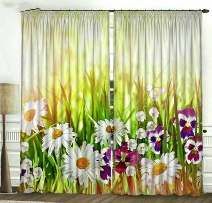 V4S 154 cm (5 ft) Window Polyester Room Darkening Curtain (Pack Of 2)