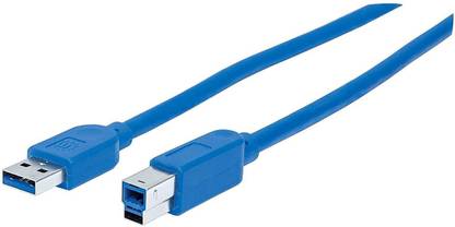 Manhattan Patch Cable 3 m USB 3.2 Gen 1, Type-A Male to Type-B SuperSpeed Male, 5 Gbps, 3 m (10 ft.)