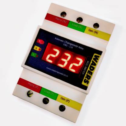 Waders Automatic Changeover For Generator, Solar Plant & Inverter Supply With Current Limiter ACCL EB:20A Gen:20A ACCL-EB20A-G20A MCB