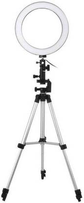 Nehmaps 10 Inch Big Led Ring Light 3 Coloring Brightness with 3110 Portable Tripod Stand for Video Shooting | Photo Shoot | YouTube & Many More Compatible All Mobile Phones & Cameras Ring Flash (White) Ring Flash