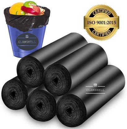 CLAM SHELL Biodegradable And Reusable Garbage Bag - 19x21 inches (Pack of 5, 150 Pieces) Medium 13 L Garbage Bag  Pack Of 150