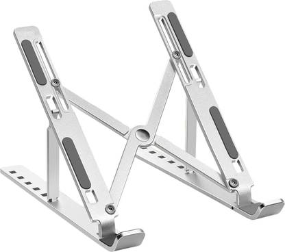 TEG laptop stand with adjustable folding Laptop Stand, Portable Laptop Mount, Adjustable Holder Riser, Ventilated Ergonomic Aluminum Notebook Stand, Compatible with MacBook Pro, Dell, Lenovo, HP Aluminium Desk Stand Rotatable Laptop Stand with Adjustable Height Compatible with Universal Laptops