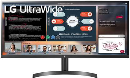 LG 86.36 cm (34 inch) Full HD LED Backlit IPS Panel with HDR 10, Black Stabilizer, Dynamic Action Sync, Dual Controller, OnScreen Control Immersive UltraWide Monitor (34WL500)