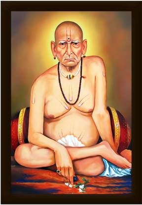 Braj Art Gallery Swami Samarth Maharaj Painting Photo Frame Digital Reprint 19.5 inch x 13.5 inch Painting