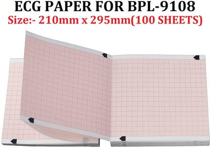 REALON BPL-9108 ECG Printing Thermal Paper Sheets(A4 Size)- 210mmx 295mm (100 Sheets) A4 70 gsm Thermal Paper