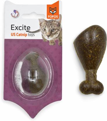fofos Super Catnip Drumstick Toy - Cat Dental Toys Only Organic Catnip & Nothing Else | for Cats & Kittens Above 6 Months Rubber Fetch Toy For Cat