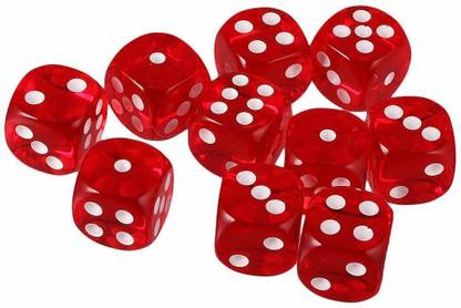 Protos India.Net 10 Pc Dice for Playing Board Game 6- Sided Rounded Corner Dice