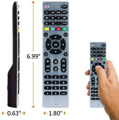 GE Universal Remote Control for Samsung, Vizio, LG, Sony, Sharp, Roku, Apple TV, TCL, Panasonic, Smart TVs, Streaming Players, Blu-ray, DVD, 4-Device, Silver, 33709 Samsung, Apple, Roku, Sharp, Sony, LG, Vizio Remote Controller