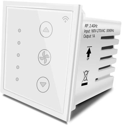 Auslese Smart WiFi Ceiling Fan Touch Switch Speed Control App Smart Life Tuya APP Remote Timer and Counter-Down Compatible with Alexa and Google Home, IFTTT | Roma Standard Fitting