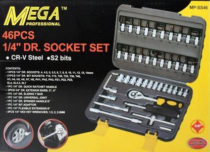 MEGA 1/4 SQ DR 46 PCS SOCKET SET Socket Set