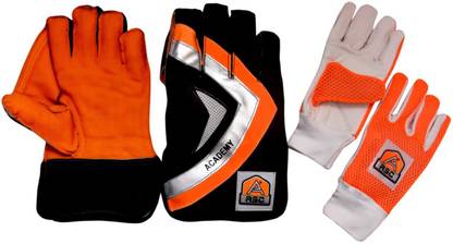 एस्क Academy Wicket Keeping Gloves Combo With Inner Gloves विकेट कीपिंग के दस्ताने