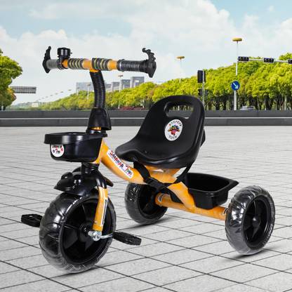 Stepupp Grow BABY TRICYCLE FOR KIDS WITH FRONT AND BACK BASKET YELLOW COLOUR KIDS TRICYCLE RECOMMENDED TRICYCLE FOR BABY GIRL OR TRICYCLE FOR BABY BOY OR TRICYCLE FOR TODDLER GIRL OR TRICYCLE FOR TODDLER BOY RECOMMENDED FOR TODDLER 1,2,3,4,5 YEAR CHILDREN TRICYCLE FOR KIDS STP G YELLOW BASKET-02 Tricycle