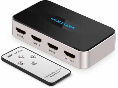 VEnTIOn  TV-out Cable HDMI Switch, HDMI Splitter Switch 3 Input 1 Output HDMI Switcher 3X1 with IR Remote Control for Xbox 360 PS4/3 Smart Android HDTV 4K*2K 3 Port HDMI Adapter AFFH0