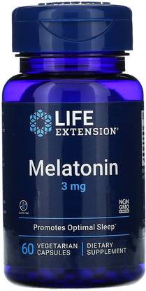 Life Extension Melatonin, 3 mg, 60 Vegetarian Capsules