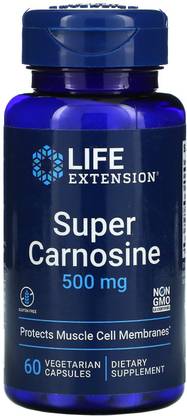 Life Extension Super Carnosine, 500 mg, 60 Vegetarian Capsules