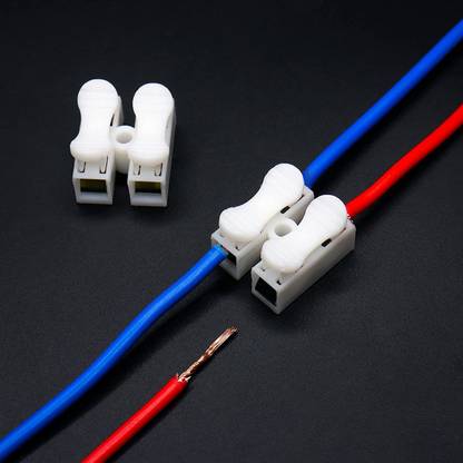 Electronic Spices 10pcs Cable Connectors 2 Pins Electrical Push Type Cable Connectors Quick Splice Lock Wire Terminal 220V 10A Push Type Cable Connectors Wire Connector