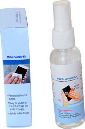 Casa Tech Carry in Pocket Clean germs and microscopic organisms Screen hygiene liquid solution Special clear formula Compact Sanitizing solution for your phone, Pleasant Fragrance microbes spray cleaner Non Alcoholic mobile sanitizer kit Sanitize and disinfect your phone easily safe for Gadgets screens With Special clear formula is alcohol free ,dust remover ,sanitizing solution for your phone With Aromatic Fragrance, Proven formula to clean germs and bacteria also used for sanitizing your laptop, keyboard and other gadgets sanitizing solution for your phone, Disinfectant spray for everyday, mobile/laptop/Computer/hygiene Anti bacterial