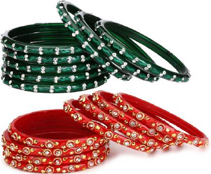 1st Time Glass Beads, Crystal Bangle Set