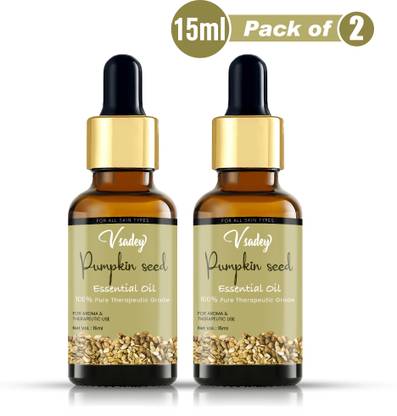 vsadey Pumpkin Seed Oil, Pure & Natural, Undiluted for hair loss, Younger looking - 15 ml (Pack of 2)