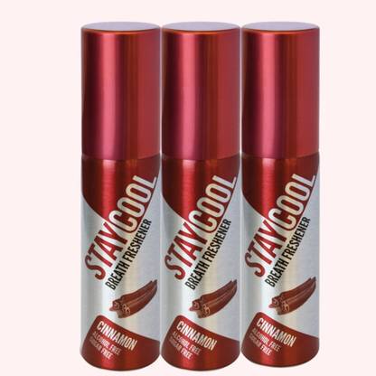 STAY COOL Breath Freshener Spray CINNAMON 60 mL Pack of 3 Spray