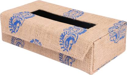 INDHA 1 Compartments Card Board, Jute Tissue Box