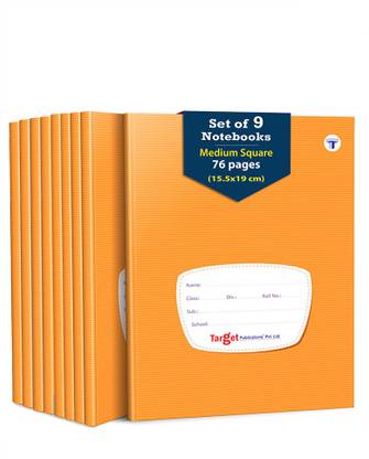 Target Publications Medium Square Maths Notebooks for School Kids |15.5 x 19 cm Hard Cover with Label | Maths Notebook with Fun Activity | Square, Regular Notebook Checks 684 Pages