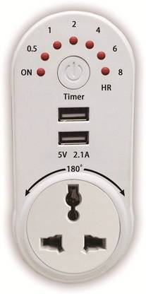 IGADG Timer Switch Socket, Multi Function Electrical Outlet Timer Phone Charger Timer Safety Outlet with 2 USB Ports Preset Electronic Timer Switch
