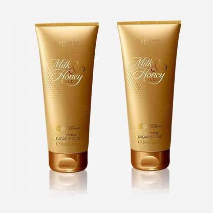 Oriflame MILK & HONEY GOLD Smoothing Sugar Scrub (combo of 2) Face Wash