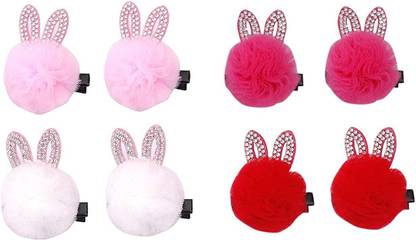 Khushu Hair Clips 8PCS Plush Rabbit Hair Pins Cute Bunny Hair Pins Hair Pin
