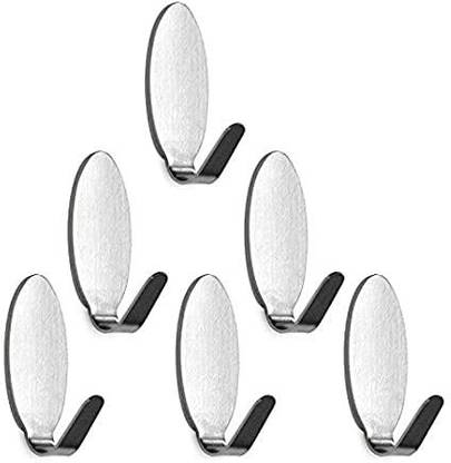 Urbanware lf Adhesive Hooks, Adhesive Wall Hooks Heavy Duty, Removable Sticky Hanging Wall Hangers and Hooks for Robe Towel Home Office Kitchen Bedroom 6 Pack Hook 6