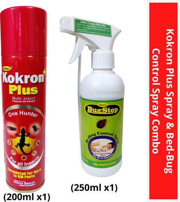 Ultima Search Kokron Plus Multi Insect Killer Spray (200ml) Kills Cockroaches, Flies, Adult Mosquitoes & Bug Stop (250ml) Bedbug Control Spray | Eco Friendly | No Smell | No Pesticides | Instant Result