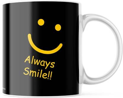 purezento Always Smile Attractive Design Gift for BF/GF/Husband/Wife/Friend/Brother/Sister Ceramic Coffee Mug