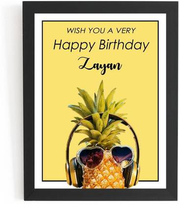 Beautum Happy Birthday Zayan Name Printed Unique Digital Reprint 13 inch x 9 inch Painting