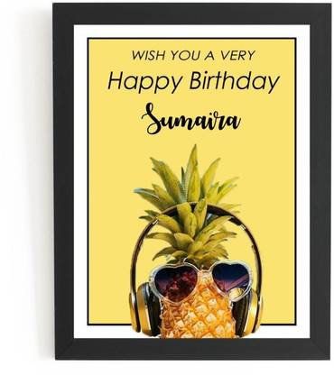 Beautum Happy Birthday Sumaira Name Printed Unique Digital Reprint 13 inch x 9 inch Painting