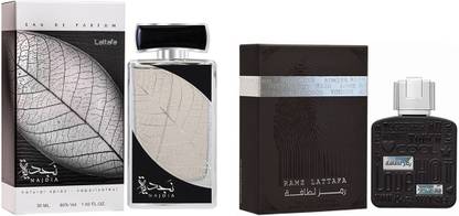 Lattafa NAJDIA and RAMZ SILVER Perfumes 30ml each, Pack of 2 Eau de Parfum - 60 ml
