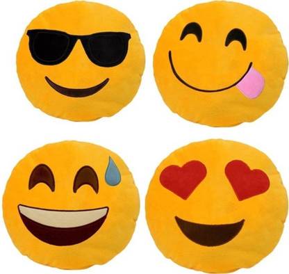 GladSoon INDIA Microfibre Decorative Cushion Pack of 4 emoji