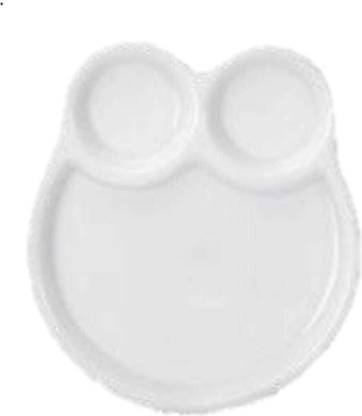 GAMADINNING White Snack plate 2 partition chatni Sectioned Plate