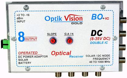 optik vision gold Optical Receiver, DC Node 8 Output {8 to 35 Volt} Reverse DC Media Streaming Device