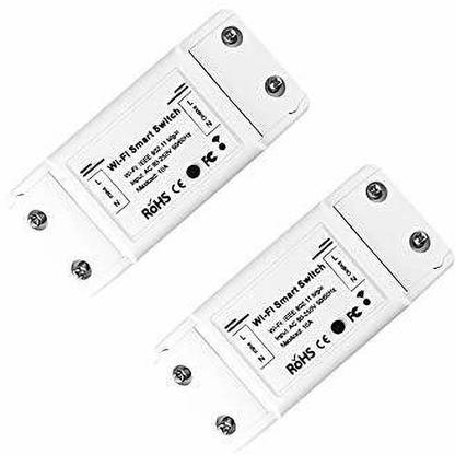 jenix 10A Smart Wireless WiFi Switch for Home Automation Work with Alexa, Google Assistant Home, IFTTT and Smart Life app Android and iOS Support Smart WiFi Wireless Switch (Pack of 2)