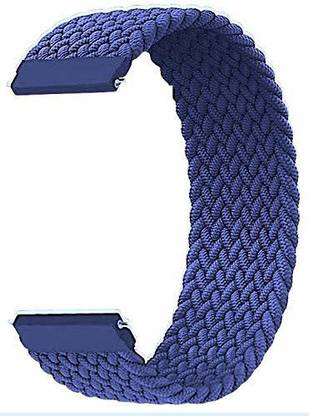 MobilePlanet Braided Loop (20mm)(small size) Smart Wrist Bands Strap for Any Smart Watch with Lugs-Black (blue ) (Watch not included) Smart Watch Strap