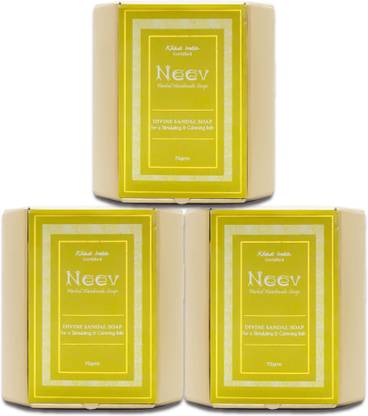 Neev Herbal Handmade Soaps Divine Sandalwood Soap (75gm) - Set of 3