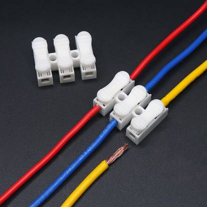 Electronic Spices Pack of 50 CH3 Quick Cable Clamp Terminal Block Connector Spring Wire Connector for LED Light bar Connection Spring Cable clamp Wire Connector
