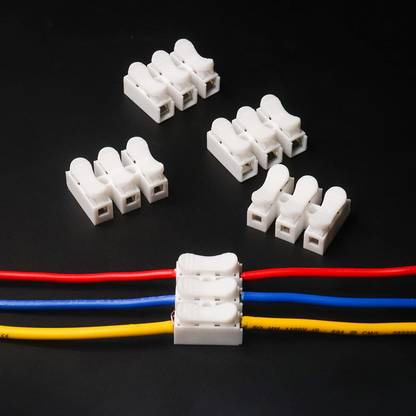 Electronic Spices Pack of 100 CH3 Quick Cable Clamp Terminal Block Connector Spring Wire Connector for LED Light bar Connection Spring Cable clamp Wire Connector