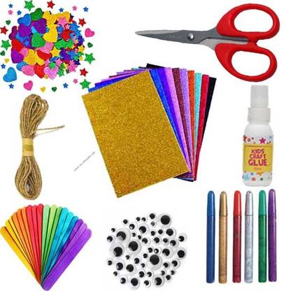 anjanaware DIY Art Craft Supplies Kit Multicolor For Kids Crafts Kit Set for Girls and Boys with Art and Craft Materials Supplies for Kids