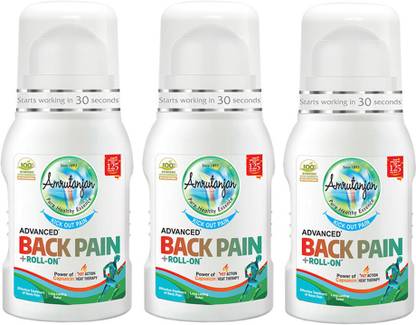 Amrutanjan ADVANCED BACK PAIN ROLL ON 50 ML (Each) PACK OF 3 Liquid