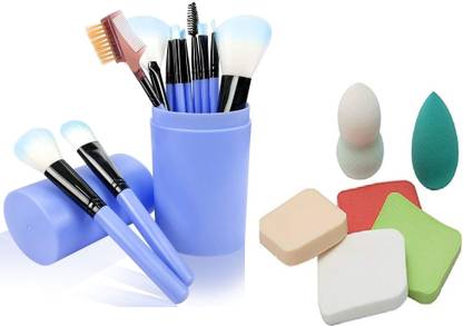 lakyou Glow Makeup Brush Set with Storage Box (Pack of 12) + Makeup sponge set of six