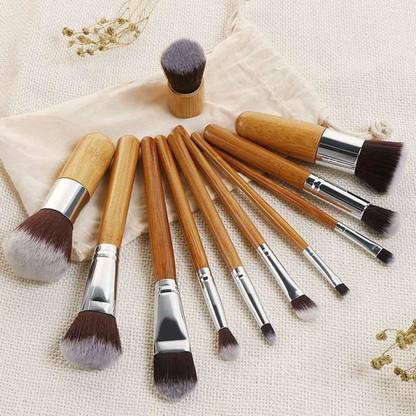 MELODINE 11 Pcs Professional Wooden Makeup Brush Set