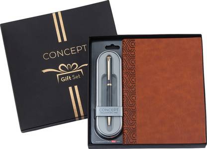 Concept Cosmo Diary Giftset with Pierre Cardin Ball Pen - A5 Diary Single Rule 192 Pages